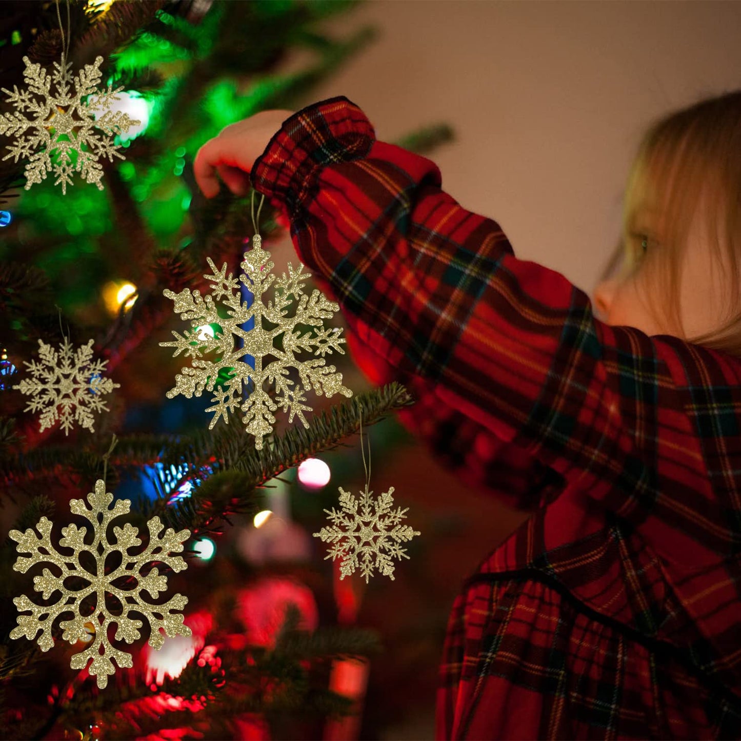 Christmas Gold Snowflake Ornaments