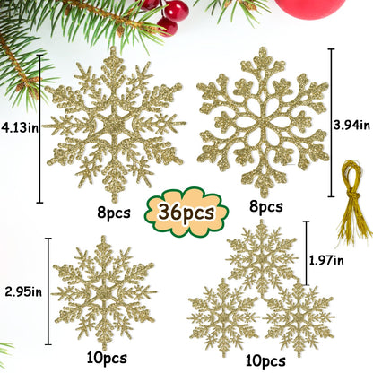 Christmas Gold Snowflake Ornaments