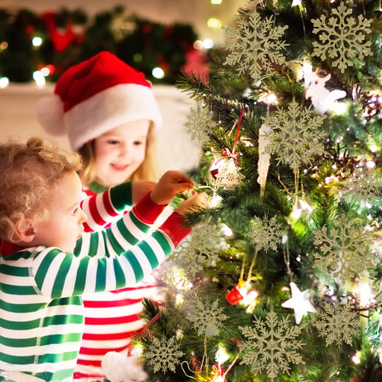 Christmas Gold Snowflake Ornaments