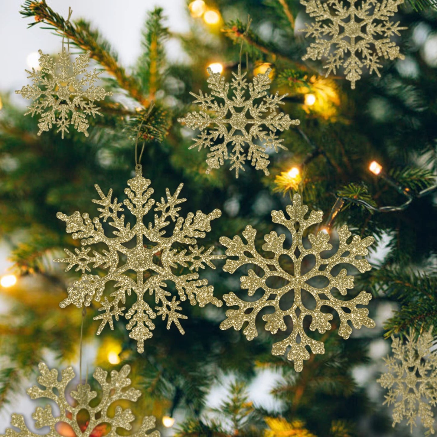 Christmas Gold Snowflake Ornaments