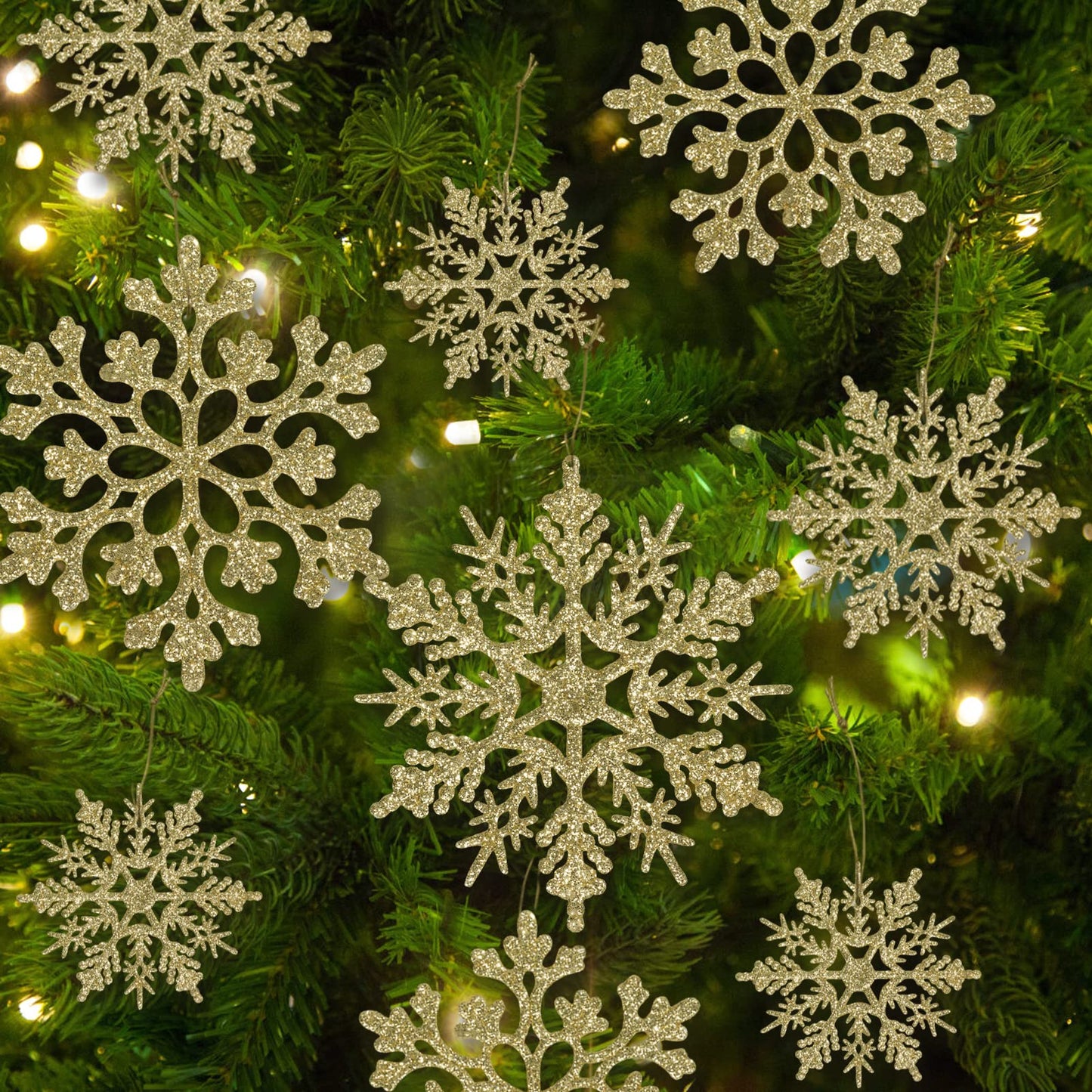 Christmas Gold Snowflake Ornaments